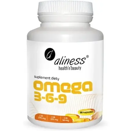 Cumpărături sigure Supliment Omega 3-6-9, Aliness, 90 capsule, alb
