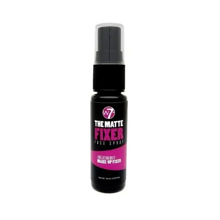 Doar azi Spray Fixare Machiaj, W7, The Matte Fixer, 18ml, negru