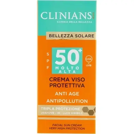 Cremă de față Clinians SPF50 Anti-îmbătrânire, 50ml, portocalie Discount