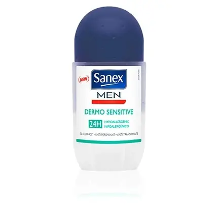 Deodorant roll-on, Sanex, Men Dermo Sensitive, alb-albastru Super ofertă