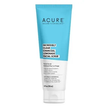 Scrub facial, Acure, Incredibly Clear, cărbune lămâie Reduceri