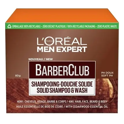 Livrare rapidă Șampon solid, L‘Oréal Paris, BarberClub, cedru 80g