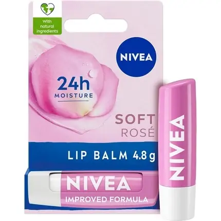 Balsam de buze, Nivea, Soft Rose, 4.8g, roz Cumpărături sigure