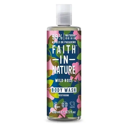 Reducere de preț Gel de duș, Faith In Nature, Wild Rose, 400ml