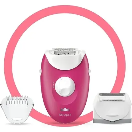 Ofertă specială Epilator Braun Silk-épil 3, model 3-410, roz, cu cablu