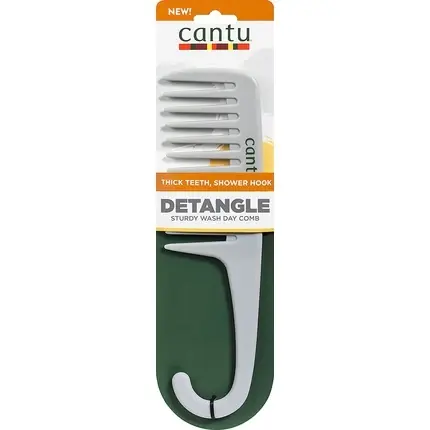 Promoție Pieptene Cantu Detangle, alb, design cu cârlig