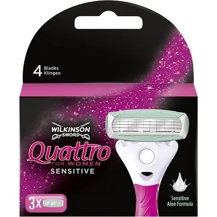 Aparat de ras, Wilkinson Sword, Quattro, 3 rezerve, roz Ieftin