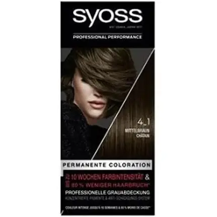 Preț redus Vopsea de Păr, Syoss, 4.1 Medium Brown, 115ml