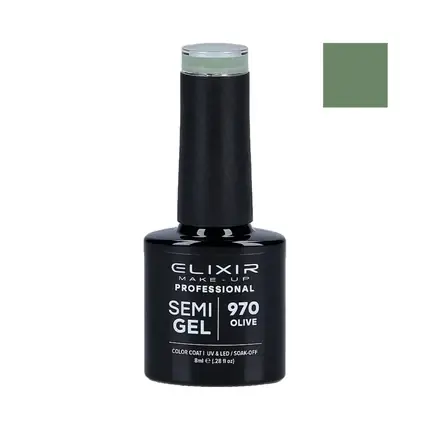 Cumpără acum Lac de unghii semipermanent Elixir, 970, verde olive, 8ml