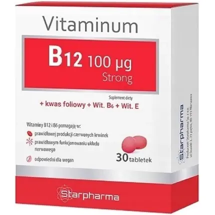 Ieftin Vitamina Starpharma, B12 100mcg, 30 tablete, folat