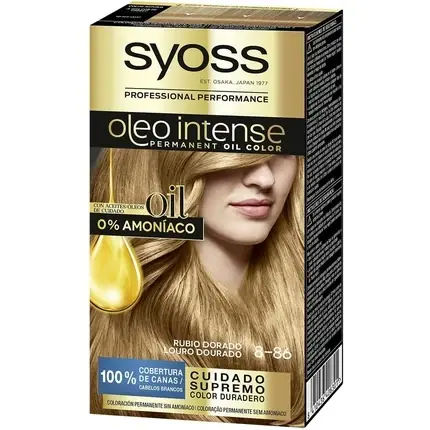 Vopsea de păr, Syoss, Oleo Intense 8-86, Blond Auriu Preferatul clienților