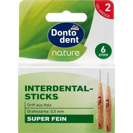 Lichidare de stoc Periuțe Interdentare, Dontodent, Nature, 6 bucăți, lemn