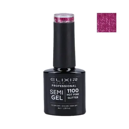 Reducere Oja semifina, Elixir, 1100, roz sclipitor, 8ml