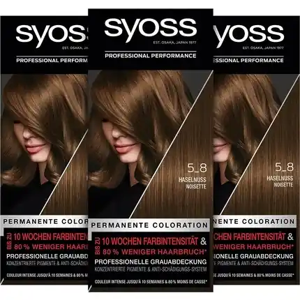 Vopsea de păr, Syoss, Hazelnut 5.8, 115ml Cumpără online