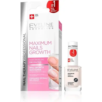 Ser întăritor unghii, Eveline Cosmetics, Maximum Growth, 12ml Ofertă specială