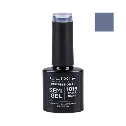 Lac de unghii Elixir, semi-gel, albastru 1019, 8ml Cel mai bun preț