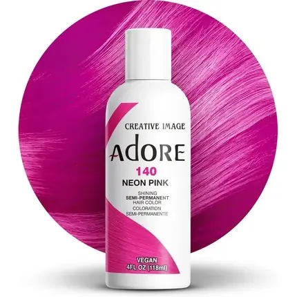 Retur gratuit Vopsea păr, Adore, semi-permanentă, roz neon 118ml
