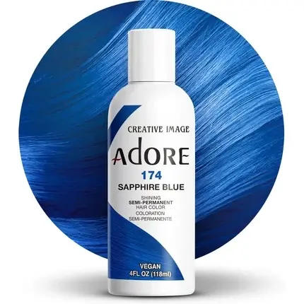 Vopsea de păr, Adore, 174, albastru safir, 118ml Noutate