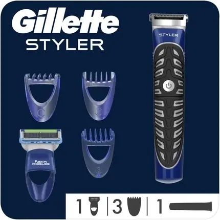 Aparat tuns, Gillette Styler, albastru, impermeabil Plată securizată