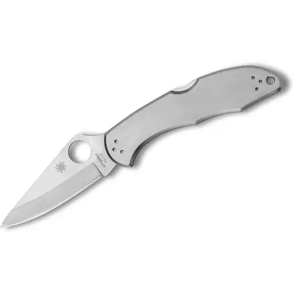 Plată sigură Cuțit pliabil, Spyderco, Delica 4, gri