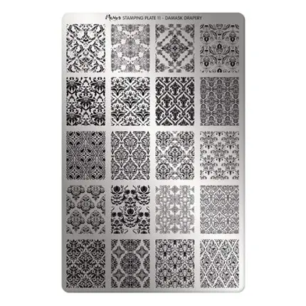 Plată securizată Placă Stamping Moyra 11 Damask Argintie