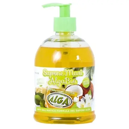 Săpun lichid pentru mâini, AlgaBio, Olio Di Cocco, ambalaj cu pompă, 500ml, culoare galbenă Cumpără online