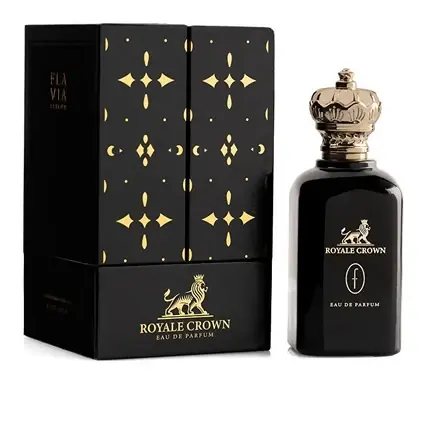 Eau de Parfum Flavia Royale Crown, negru, capac de aur, volum 100 ml Reduceri