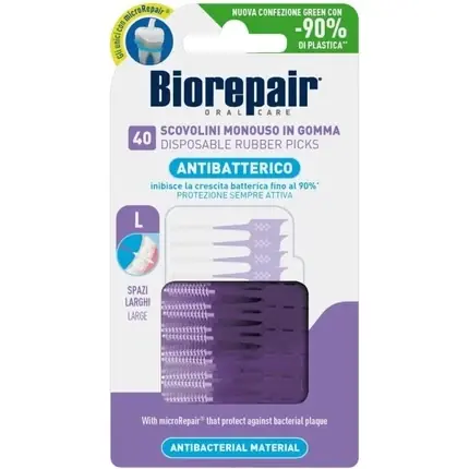 Biorepair Soft Pick Large Interdental Brush pentru Spații Largi, Culoare Violet Premium