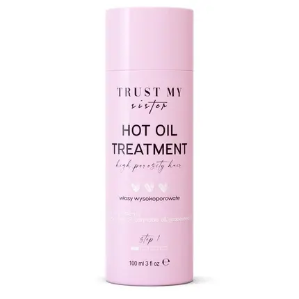 Plată securizată Trust My Sister Hot Oil Treatment, ulei pentru păr, cutie roz, capac rotund, volum 100ml