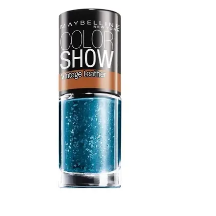 Cel mai vândut Lac de unghii Maybelline Color Show Vintage Leather, culoare turcoaz cu sclipici, 10ml