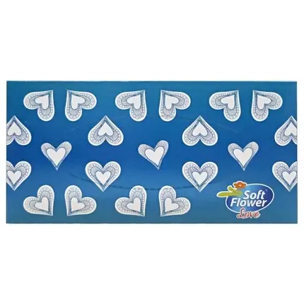 Ofertă limitată Șervețele demachiante Soft Flower Veline, 100 buc, ambalaj albastru cu inimioare