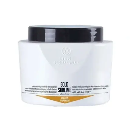 Ofertă specială Masca de păr Light Iridiance Gold Sublime Keratin Treatment, alb și negru