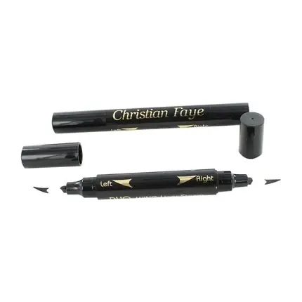 Bestseller Creion Rimel Două Capete, Christian Faye, Duo Wingliner Stamp, Negru, 2.4g