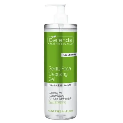 Lichidare de stoc Gel de curățare Bielenda Professional Acne Free Gentle Cleansing Gel cu probiotice și niacinamidă, 500ml
