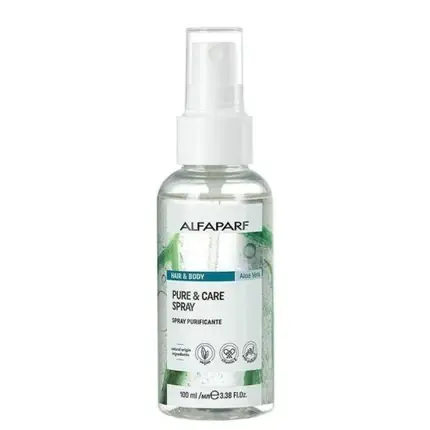 Spray curățare păr și corp, Alfaparf Milano, Pure & Care Spray, 100ml, ambalaj transparent cu etichetă verde și alb Comandă acum