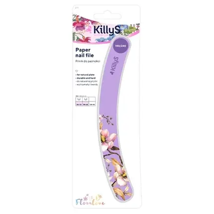 Retur ușor File de unghii din hârtie Killys Floralove 180/240 violet design cu flori
