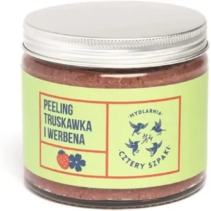 Ofertă limitată Peeling Corp, Cztery Szpaki, Strawberry and Verbena Scrub, 250g, Culoare maro