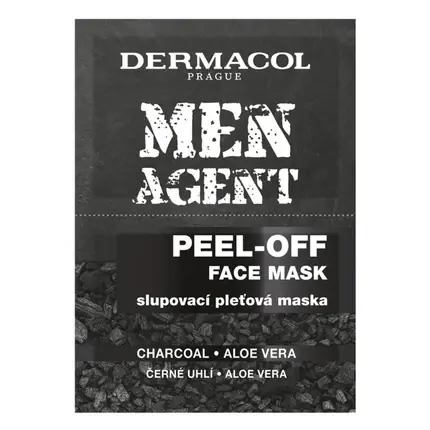 Cumpărături sigure Dermacol Men Agent, Mască facială peel-off, 2 x 75 ml, negru