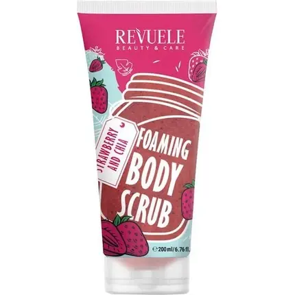 Gel de duș Revuele, Foaming Body Scrub Strawberry & Chia, 200ml, roz Ultima șansă