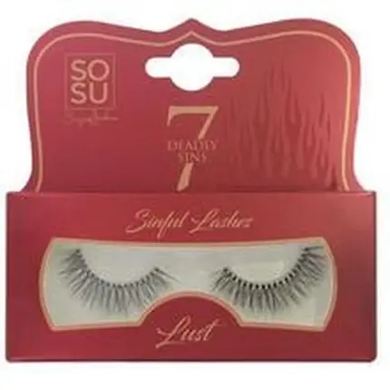 Disponibil imediat Sosu Lust Lashes Artificial Eyelashes, False Eyelashes, 7 Deadly Sins, Rosso