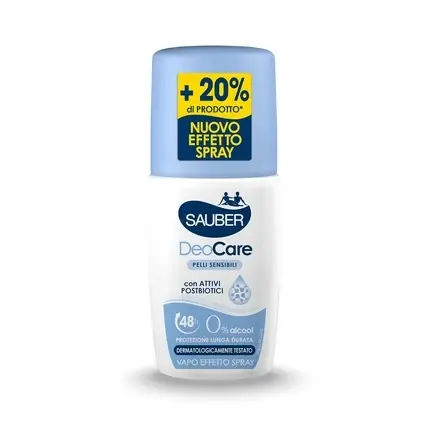 Livrare rapidă Spray Deodorant Sauber DeoCare pentru Piele Sensibilă, alb și albastru, 90ml