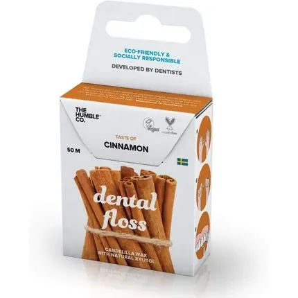 Disponibil imediat Ață dentară Humble Cinnamon 50m, ambalaj din carton