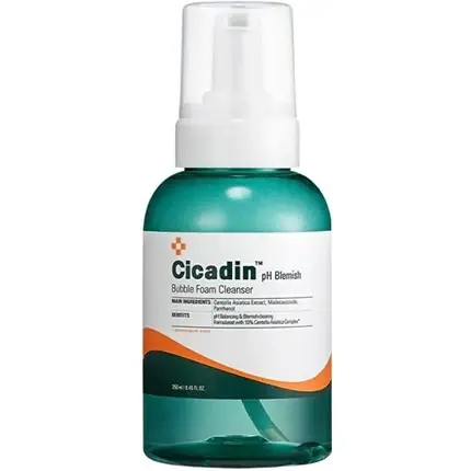 Spumă de curățare facială Missha Cicadin pH Blemish Bubble Foam Cleanser, 250 ml, ambalaj verde Promoție