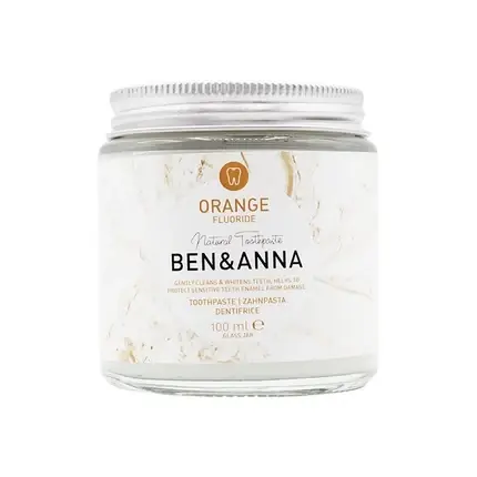 Pastă de dinți Ben & Anna Orange Fluoride, cu fluor, ambalaj sticlă, 100ml Popular