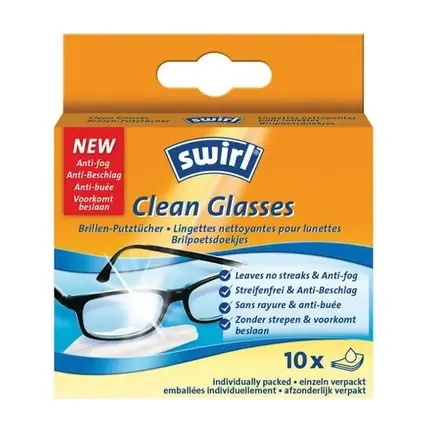 Cumpărături sigure Șervețele de curățat ochelari Swirl, pachet 10 buc, ambalaj individual