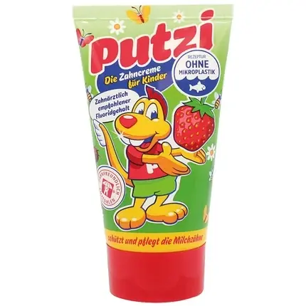 Promoție Pasta de dinți Putzi pentru copii, 50ml, gust de căpșuni