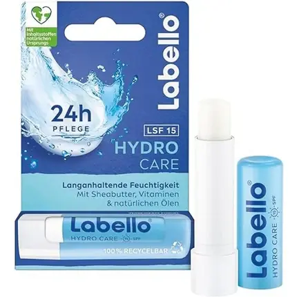 Disponibil imediat Balsam buze Labello Hydro Care, protecție 24h, SPF15, albastru, 55ml