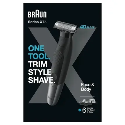 Braun Series XT5, Rasor electric pentru barbă și corp, negru Ofertă specială