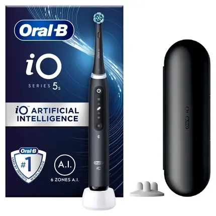 Periuță Electrică Oral-B iO Series 5s, Mâner Matt Black, Tehnologie A.I., Incluzând Husă de Călătorie Preț mic