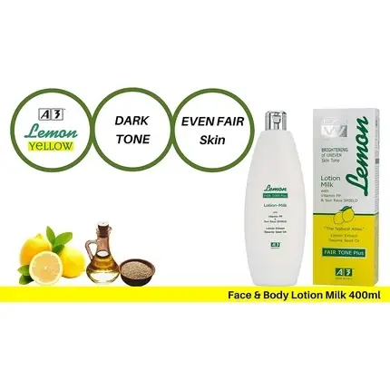 Ofertă Loțiune Corp și Față A3 Lemon Milk Fair Tone Plus 400ml